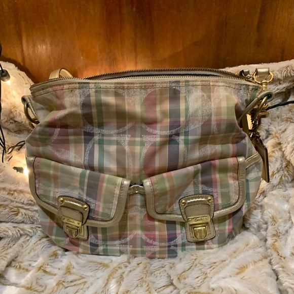 Coach plaid purse - Picture 1 of 2